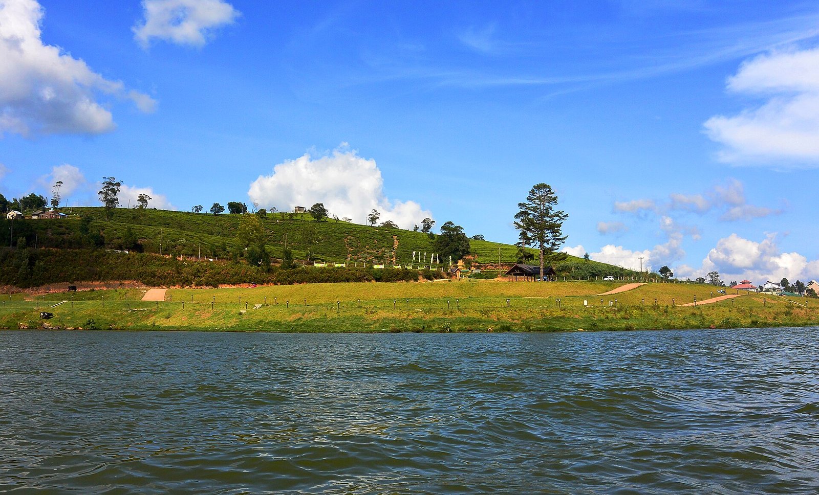 Lake Gregory in Nuwara Eliya under a bright sky