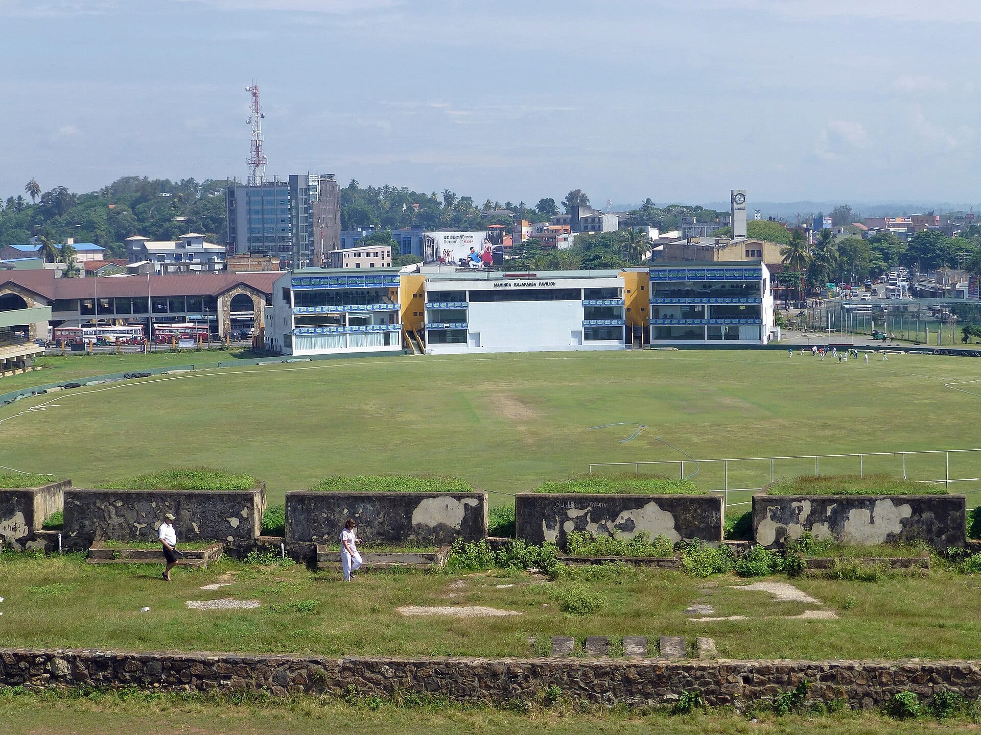 Galle International Stadium with the fort walls in the foreground